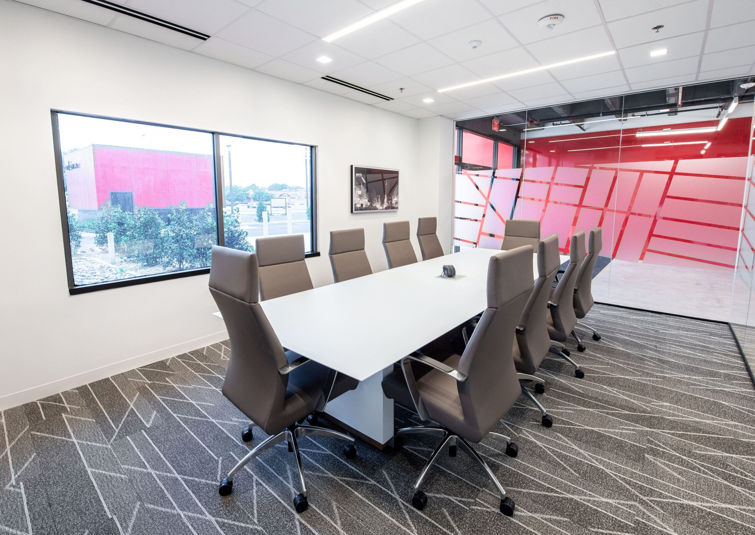 modern office space conference room with natural light