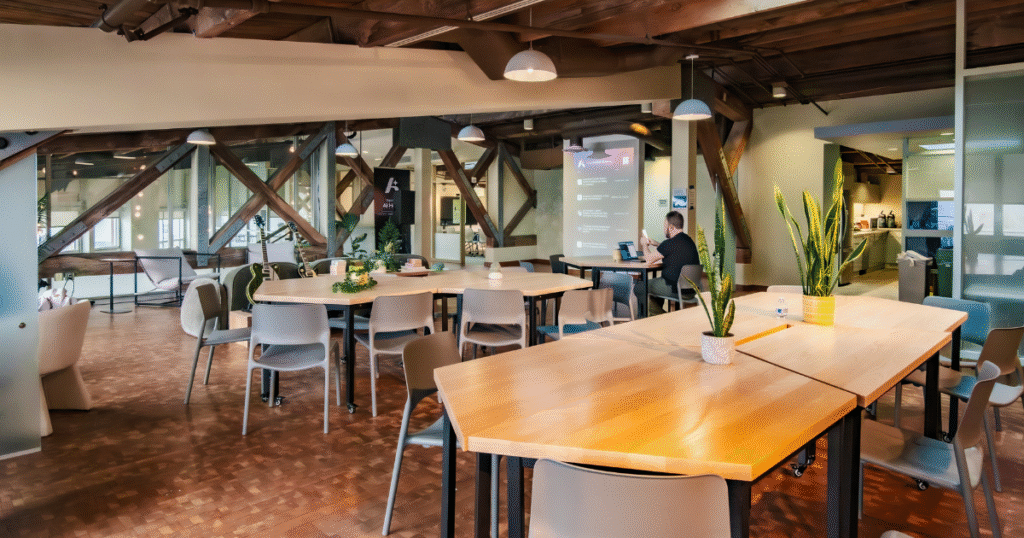 open coworking space with business lounge seattle wa